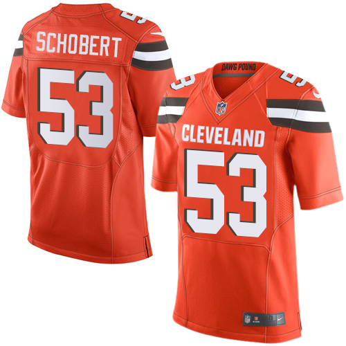 Nike Browns #53 Joe Schobert Orange Alternate Men's Stitched NFL New Elite Jersey